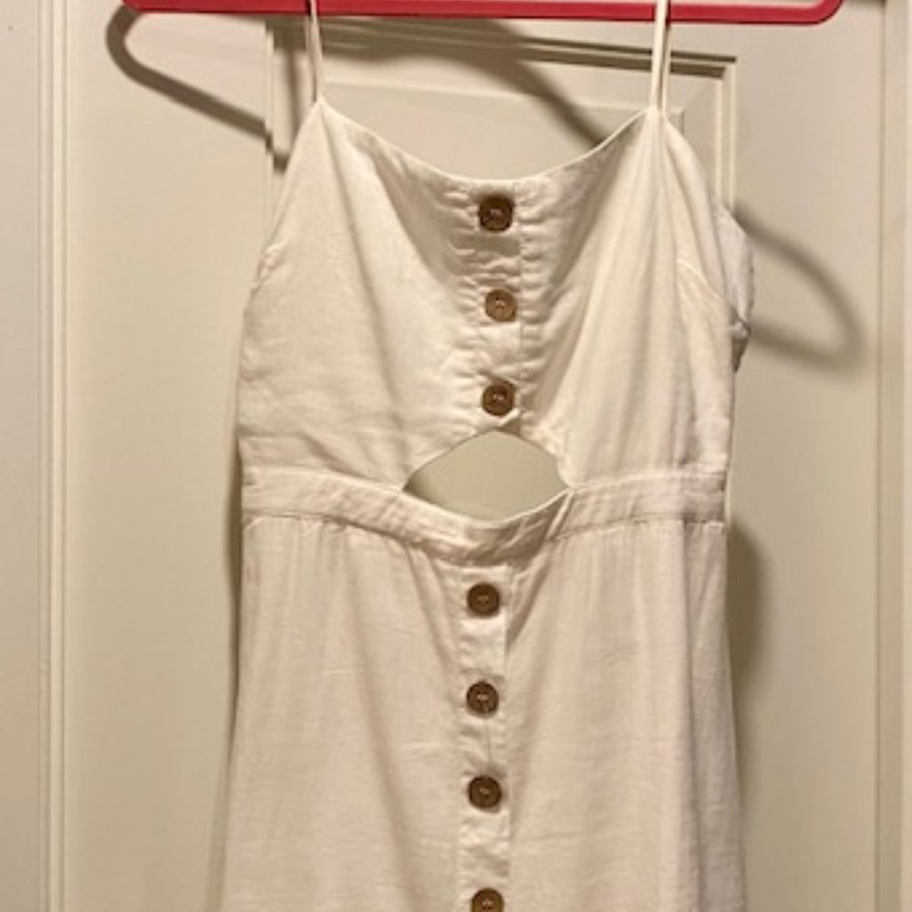 White Mini Dress with Cutout